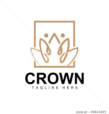 Crown Logo, Royal Design, Throne Holder King And Queen, Vector Icon Brand Product Template Simple Template 99823695