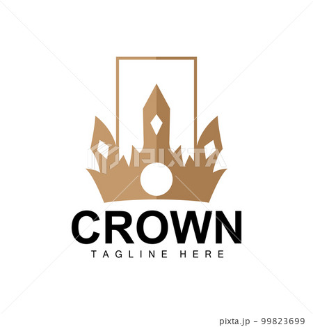 Crown Logo, Royal Design, Throne Holder King And Queen, Vector Icon Brand Product Template Simple Template 99823699