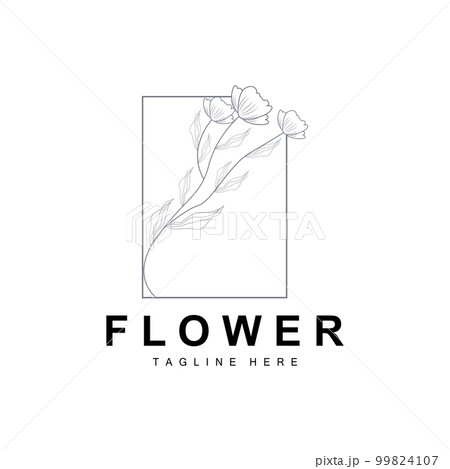 Floral Logo, Leaves And Flowers Botanical Garden Vector, Floral Design Of Life 99824107