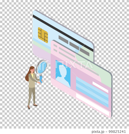 マイナンバーカードと調べる女性 99825241