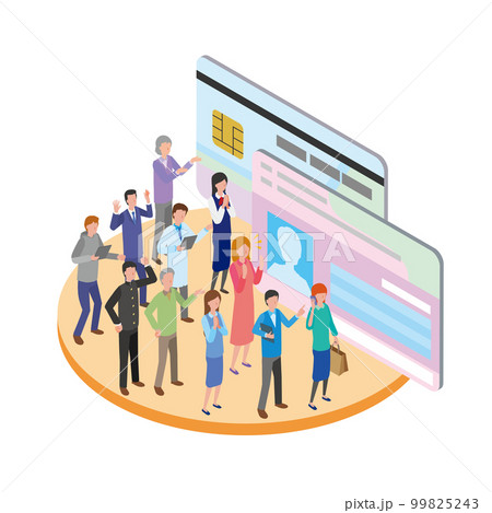マイナンバーカードと人々 99825243