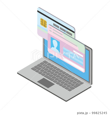 マイナンバーカードとノートパソコン 99825245