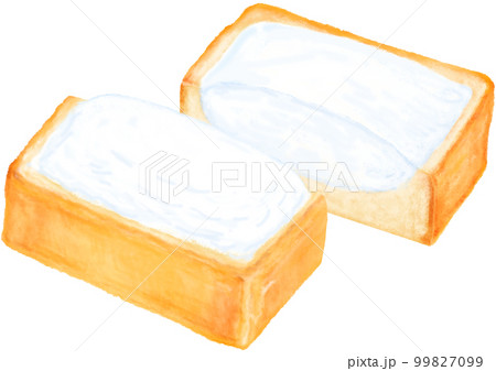 クリームボックス_福島県ご当地パン_二つに切った状態 99827099