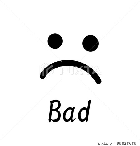 不調、いまいち、ダメ、不具合を示す表情。Badアイコン。 99828689