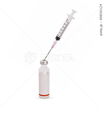 Syringe and ampoule isolated on white background Syringe and ampoule isolated on white background 99830124