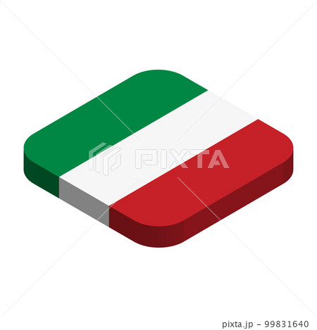 Italy flag - 3D isometric square flag with rounded corners. 99831640