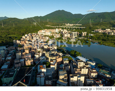 Aerial view of urban village landscape in Shenzhen city,China Aerial view of urban village landscape in Shenzhen city,China 99831958