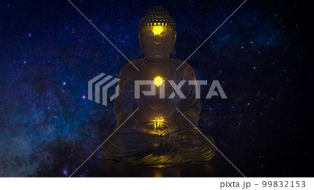 The meditate sitting on space for background  3d rendering 99832153