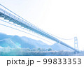 冬の宮ヶ瀬湖　吊り橋と青空　神奈川県 99833353