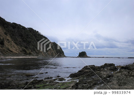 千葉県鴨川の鯛の浦に浮かぶ大弁天 99833974