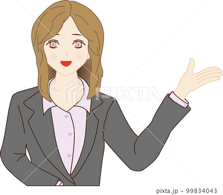 案内をするスーツ姿の女性　その1 99834043