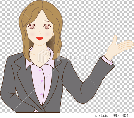 案内をするスーツ姿の女性　その1 99834043