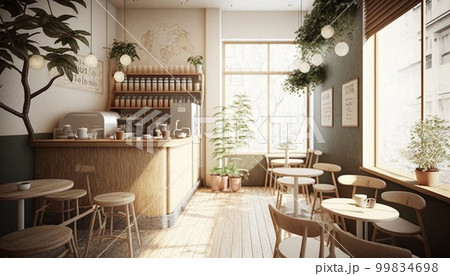 オシャレなカフェ　インテリア　背景素材 99834698