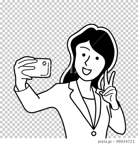 Business woman taking a selfie with a smartphone 99834721