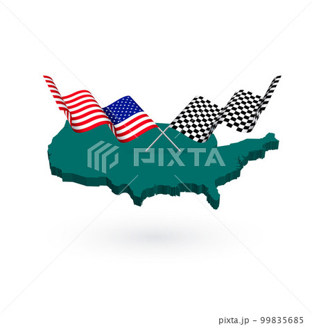 USA race track map flags 99835685