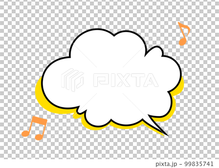 Cloud-like shadowed speech bubble frame illustration material (with musical notes) Cloud-like shadowed speech bubble frame illustration material (with musical notes) 99835741