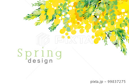 可愛い　おしゃれ　ミモザの背景イラスト 99837275