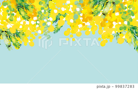 可愛い おしゃれ ミモザの背景イラスト 可愛い おしゃれ ミモザの背景イラスト 99837283