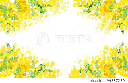 可愛い　おしゃれ　ミモザの背景イラスト 99837289