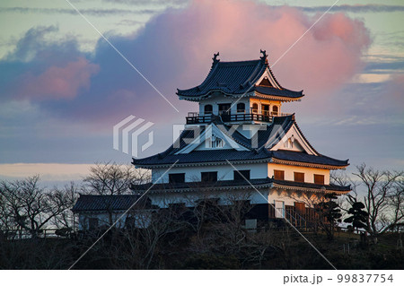 千葉県/ 夕陽を浴びる館山城(館山城跡) 千葉県/ 夕陽を浴びる館山城(館山城跡) 99837754