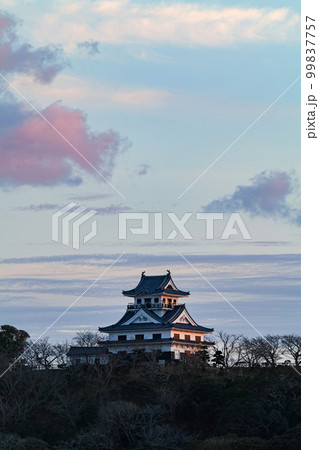 千葉県/ 夕陽を浴びる館山城(館山城跡) 千葉県/ 夕陽を浴びる館山城(館山城跡) 99837757