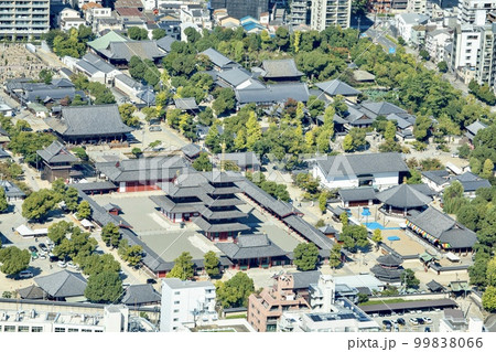 大阪府　四天王寺の俯瞰 99838066