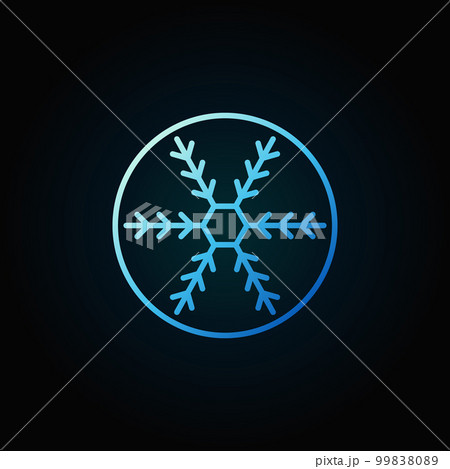 Snowflake in circle blue vector icon in thin...のイラスト素材 [99838089] - PIXTA
