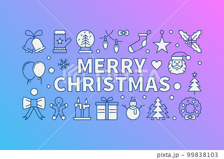 Merry Christmas vector colorful illustration or banner Merry Christmas vector colorful illustration or banner 99838103