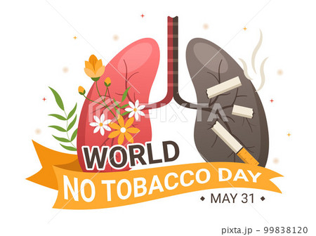 World No Tobacco Day Illustration of Stop Smoking, Cigarette Butt and Harm the Lungs in Flat Cartoon Hand Drawn for Landing Page Templates World No Tobacco Day Illustration of Stop Smoking, Cigarette Butt and Harm the Lungs in Flat Cartoon Hand Drawn for Landing Page Templates 99838120
