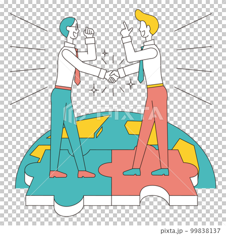 Businessman doing global matching 99838137