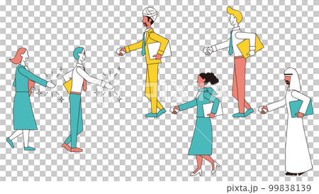 Handshake set of business people from various countries 99838139