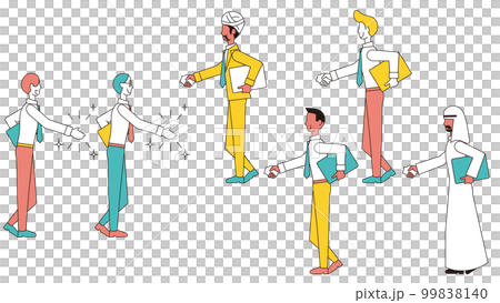 Handshake set of male business people from various countries Handshake set of male business people from various countries 99838140
