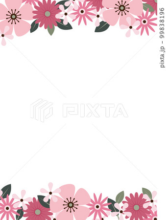 お花のフレームイラスト素材　縦 99838196