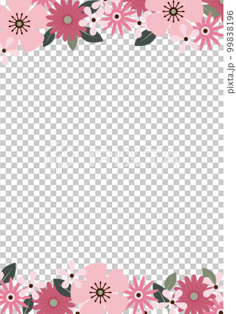 お花のフレームイラスト素材　縦 99838196