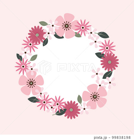 円状の花のフレームイラスト 99838198