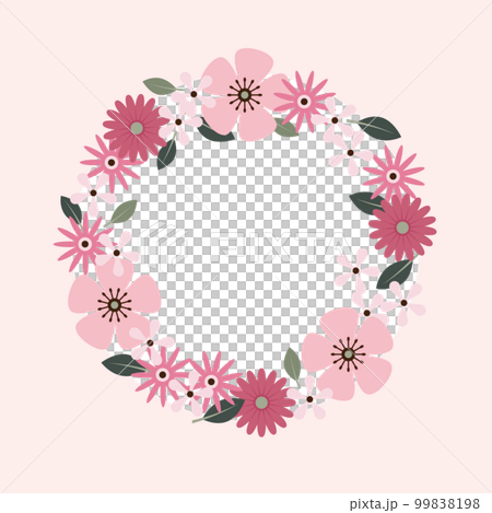 Circular flower frame illustration 99838198