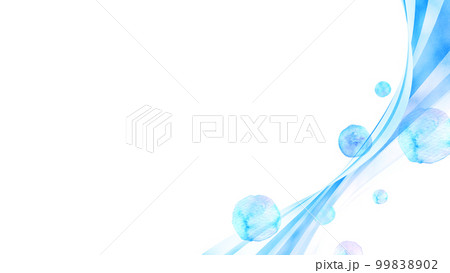 ブルーの流線　バブル　背景素材　 99838902