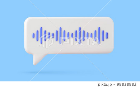 3d Voice message chat bubble icon 3d Voice message chat bubble icon 99838982