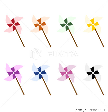 色々な色の風車のイラストセット2 色々な色の風車のイラストセット2 99840384