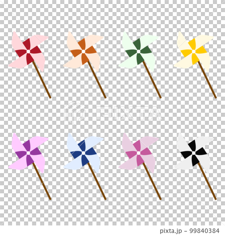 色々な色の風車のイラストセット2 色々な色の風車のイラストセット2 99840384