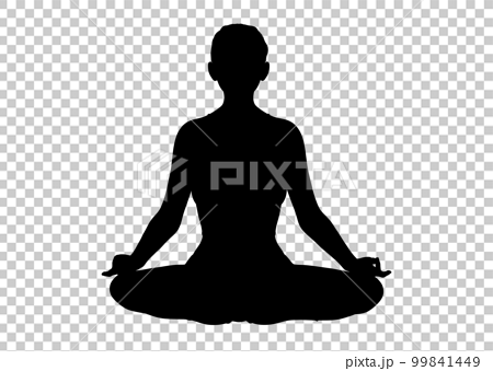 Vector illustration of woman sitting in lotus pose - a Royalty Free Stock  Photo from Photocase