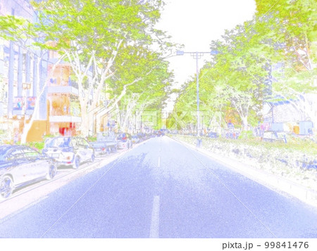 表参道。東京都心の道路風景。イラスト風の写真。 99841476