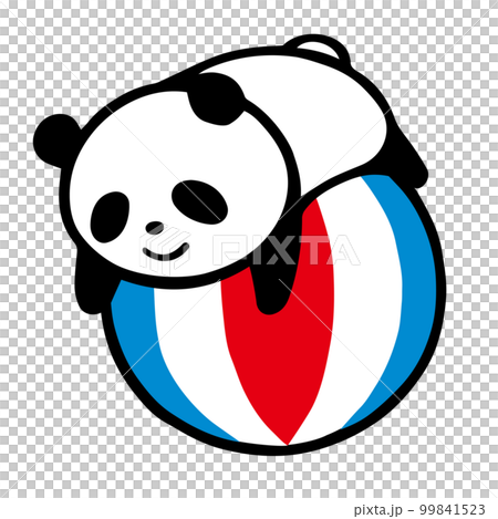 かわいいシンプルパンダ　玉乗りして遊ぶ 99841523