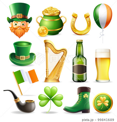 St Patrick's day elements icons set illustration 99841689