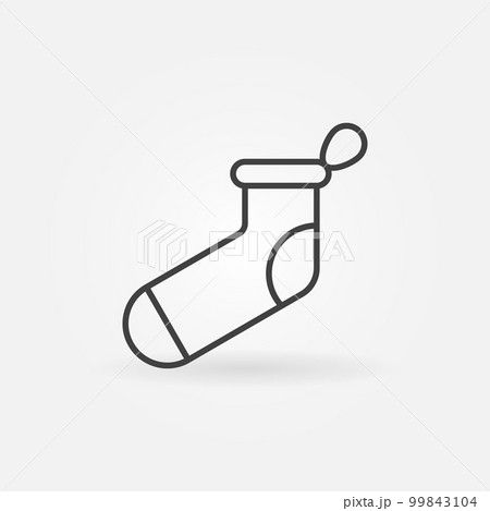 Christmas stocking vector icon in thin line style 99843104
