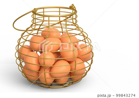 Farm raw organic brown eggs for morning breakfast in basket Farm raw organic brown eggs for morning breakfast in basket 99843274