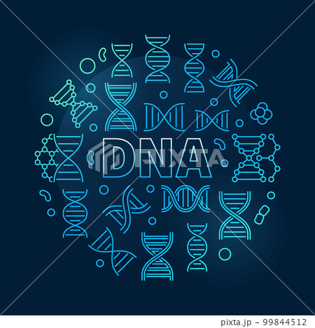 DNA round vector science blue illustrationのイラスト素材 [99844512] - PIXTA