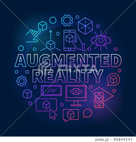 Augmented reality round colored vector line...のイラスト素材 [99844547] - PIXTA