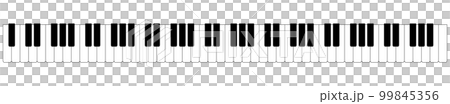 鋼琴鍵盤唯一插圖素材88鍵盤背景透明 99845356