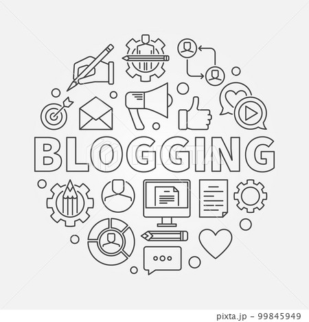 Blogging concept round illustration 99845949